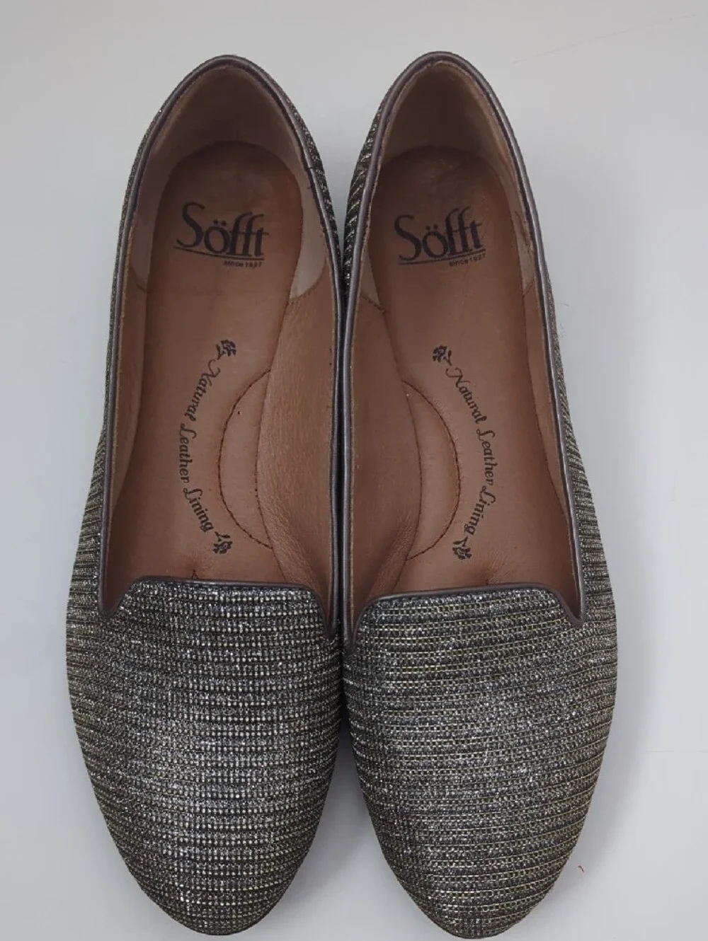 Söfft Gold Metallic Slip-On Flats